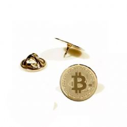 Pin Botton Folheado a Ouro Bitcoin Personalizado